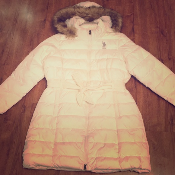 U.S. Polo Assn. Jackets & Blazers - US Polo Assn White Puffer Fur Coat